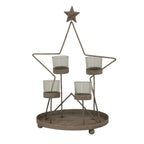 Rustic Outline Star With Four Glass Votives – alternate view 2