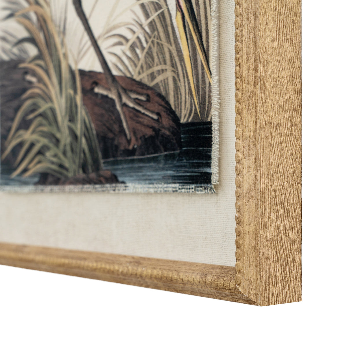 Flora & Fauna Collection Heron On Linen In Beaded Frame – alternate view 2