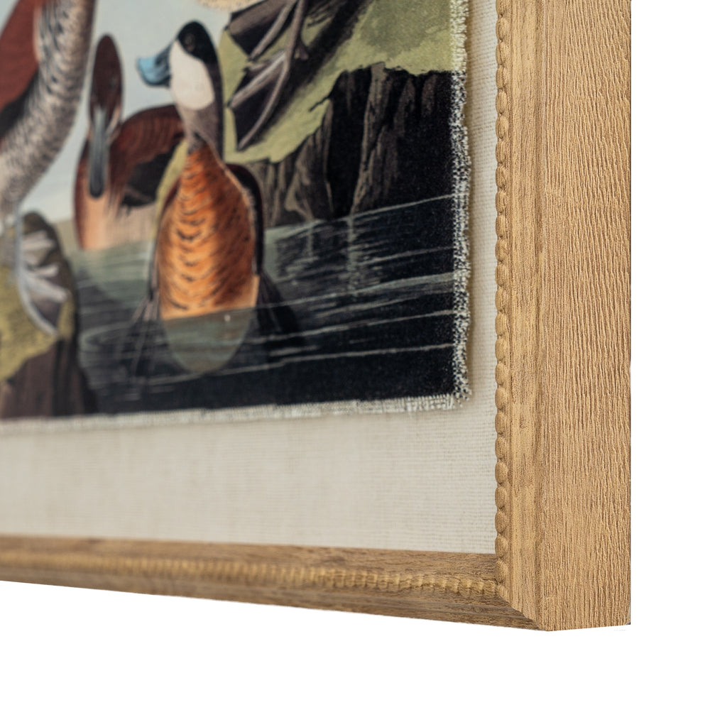 Flora & Fauna Collection Ducks On Linen In Beaded Frame – alternate view 2