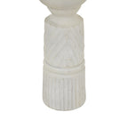 Medium White Carved Candle Holder – alternate view 3