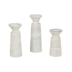 Medium White Carved Candle Holder – alternate view 4