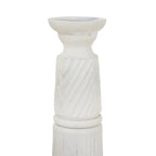 Large White Carved Candle Holder – alternate view 2