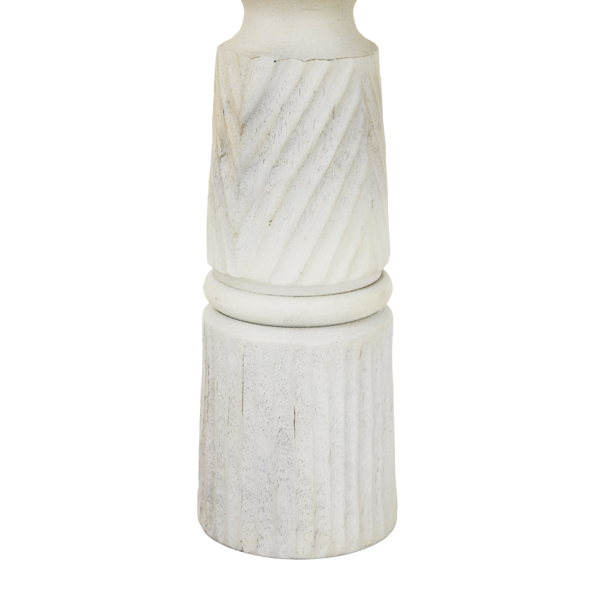 Large White Carved Candle Holder – alternate view 3