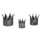 Antique Silver Crown Candle Holder