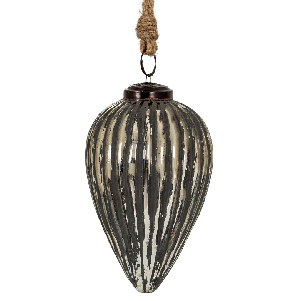Grey Metallic Collection Large Cone Bauble – alternate view 2