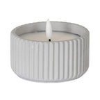 Luxe Collection Natural Glow Chalk Ribbed Small Led Candle