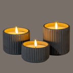Luxe Collection Natural Glow Chalk Ribbed Medium Led Candle – alternate view 4