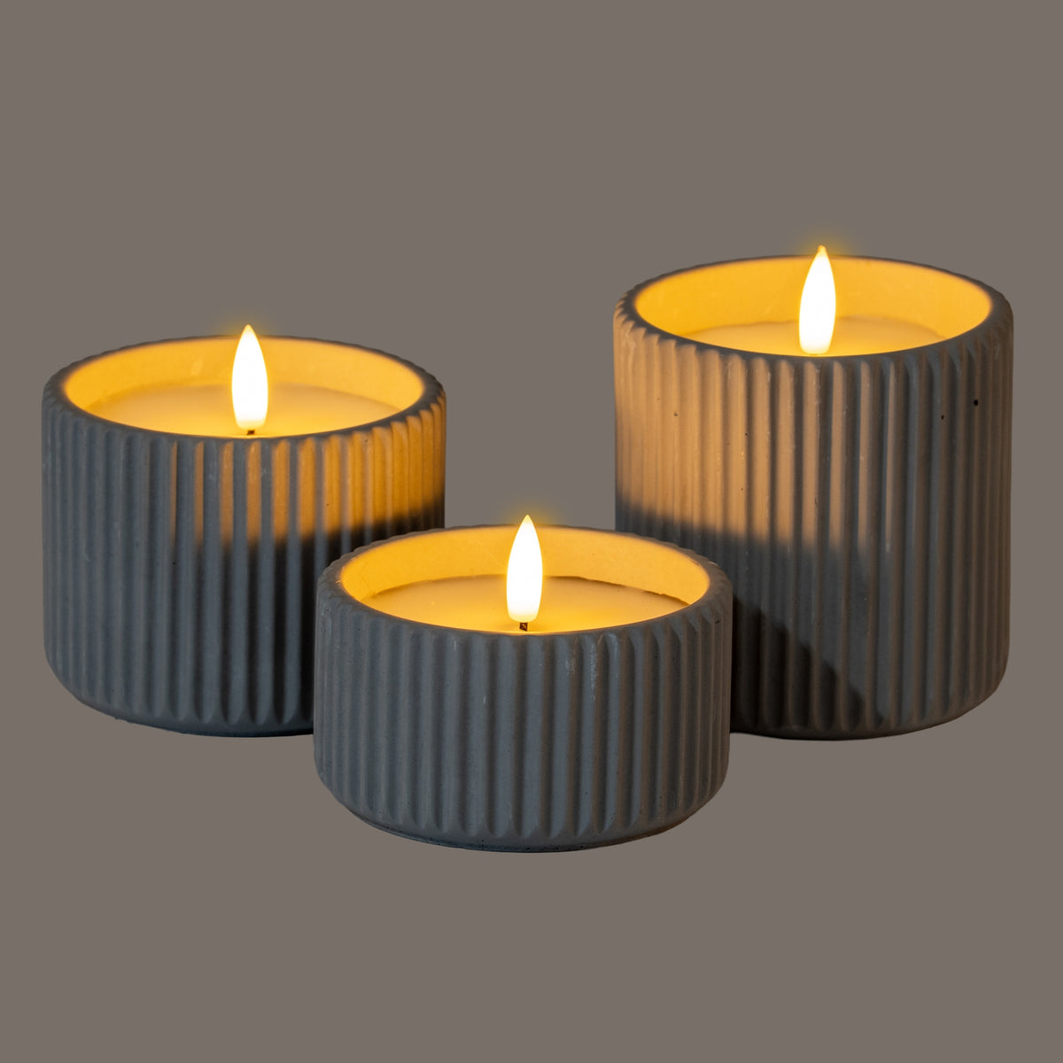 Luxe Collection Natural Glow Ribbed Small Led Candle – alternate view 4