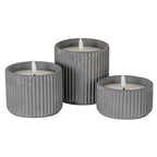 Luxe Collection Natural Glow Grey Ribbed Large Led Candle – alternate view 3