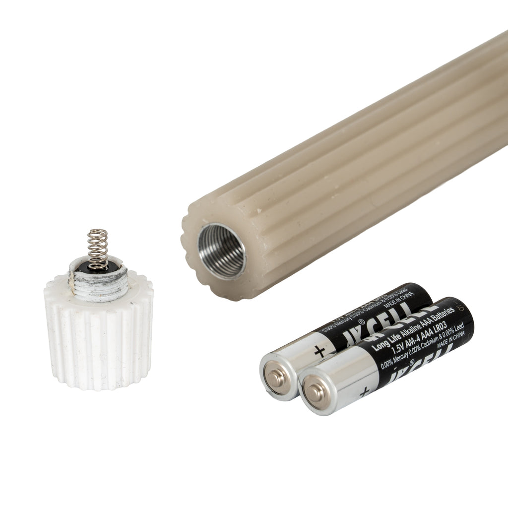 Luxe Collection Natural Glow Taupe Ribbed Taper Candles – alternate view 3