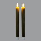 Luxe Collection Natural Glow Grey Ribbed Taper Candles – alternate view 2