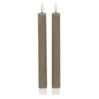 Luxe Collection Natural Glow Grey Ribbed Taper Candles