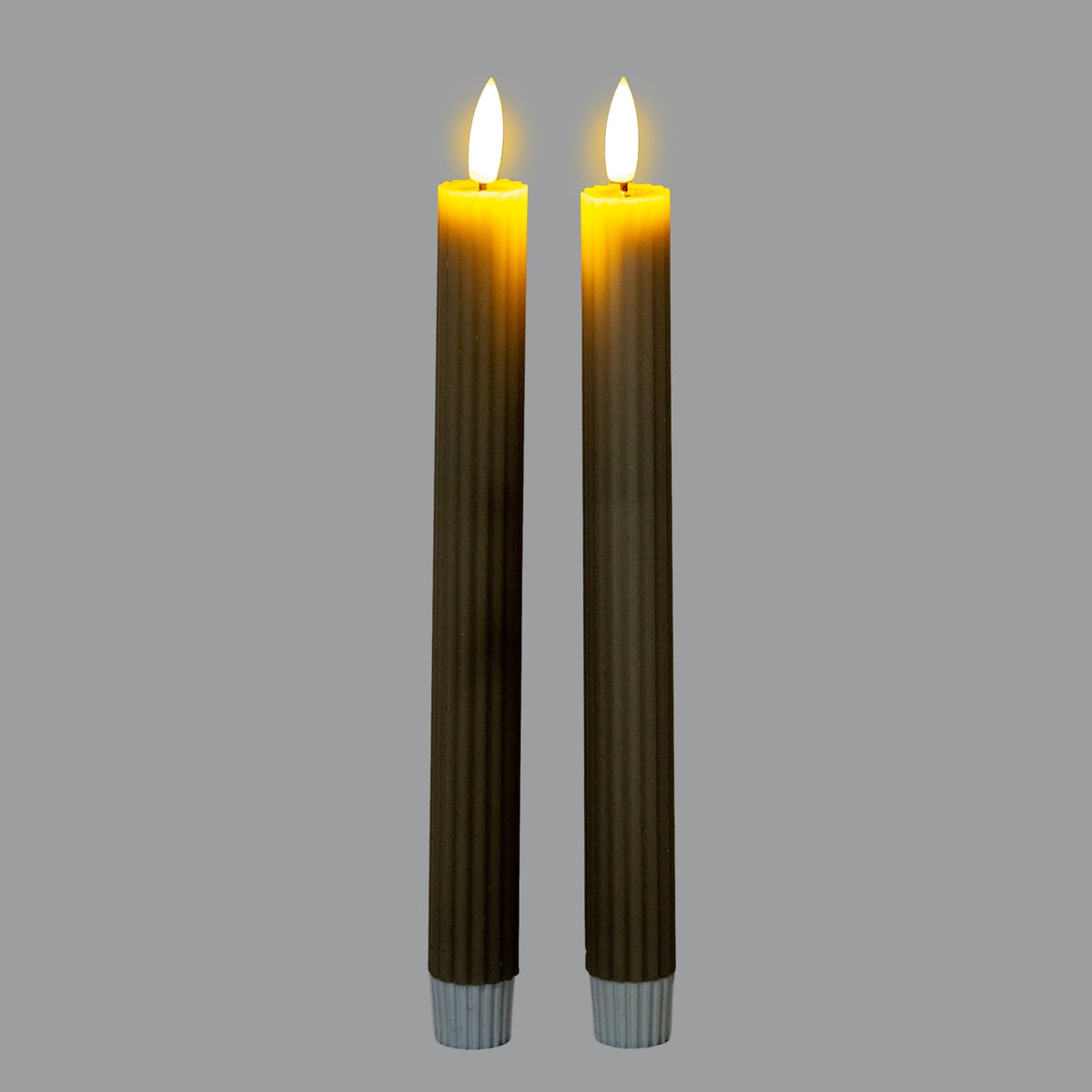 Luxe Collection Natural Glow Sage Ribbed Taper Candles – alternate view 2