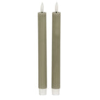 Luxe Collection Natural Glow Sage Ribbed Taper Candles