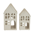 Large White Ceramic House Tea Light Holder – alternate view 3