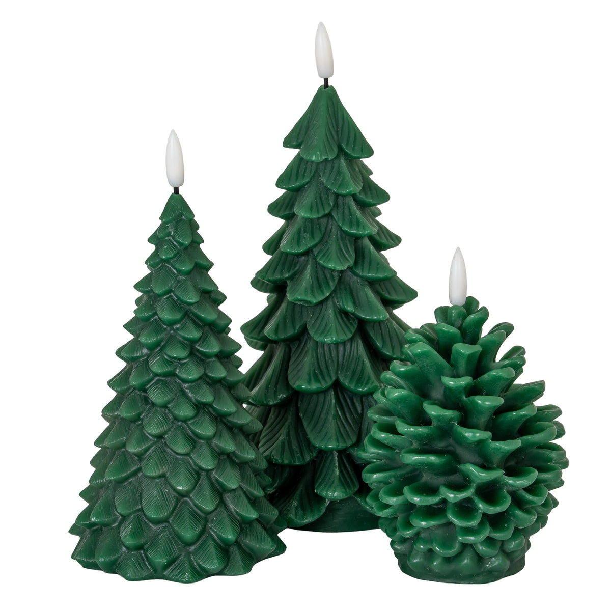 Luxe Collection Natural Glow Green Large Tree LED Wax Candle