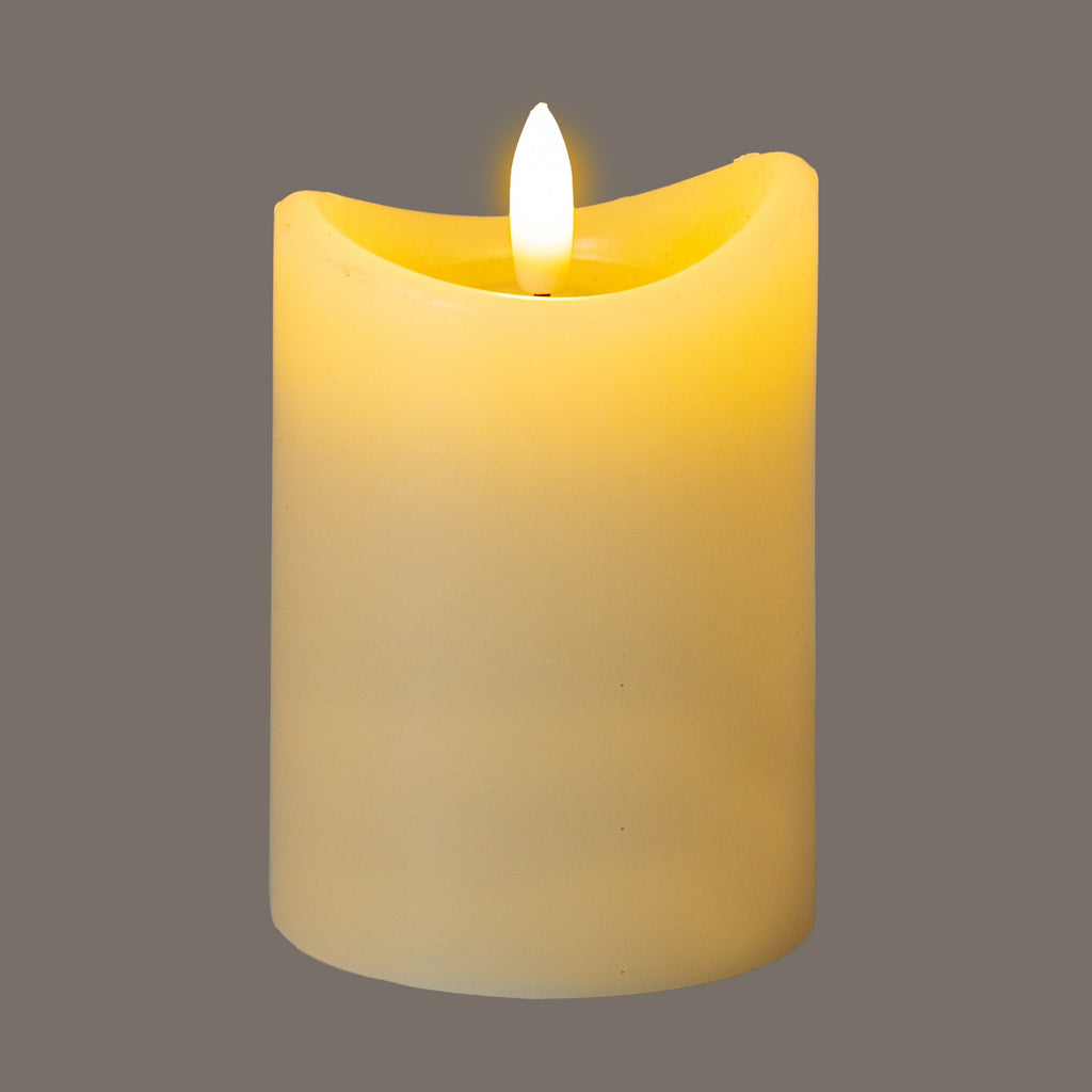 Luxe Collection Natural Glow 2.75x4 Cream Melted LED Candle – alternate view 2