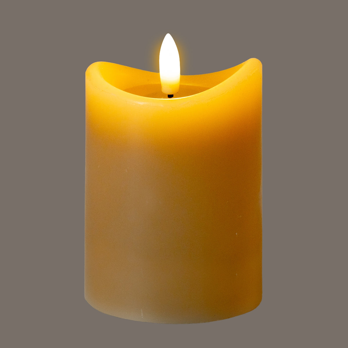 Luxe Collection Natural Glow 2.75x4 Taupe Melted LED Candle – alternate view 2
