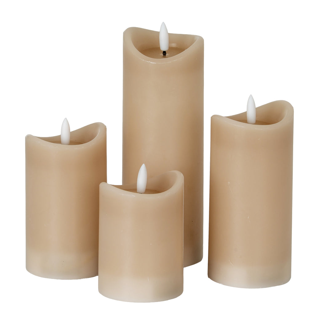 Luxe Collection Natural Glow 2.75x5 Taupe Melted LED Candle – alternate view 3