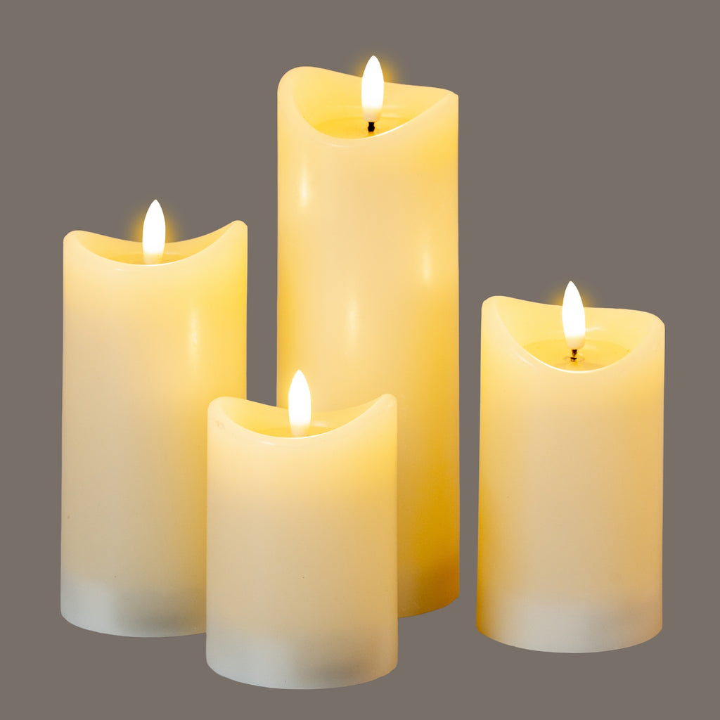 Luxe Collection Natural Glow 2.75x8 Cream Melted LED Candle – alternate view 4