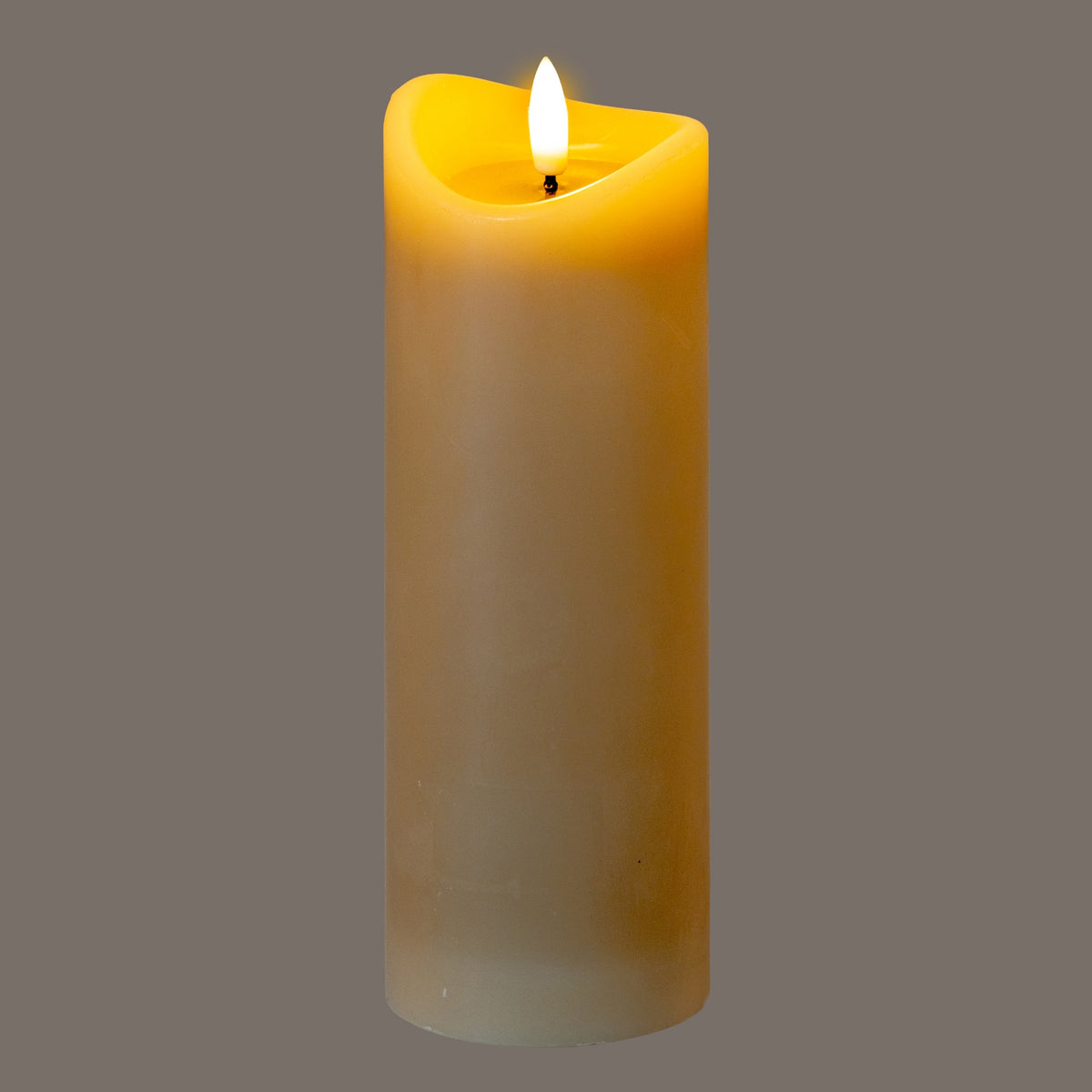 Luxe Collection Natural Glow 2.75x8 Taupe Melted LED Candle – alternate view 2