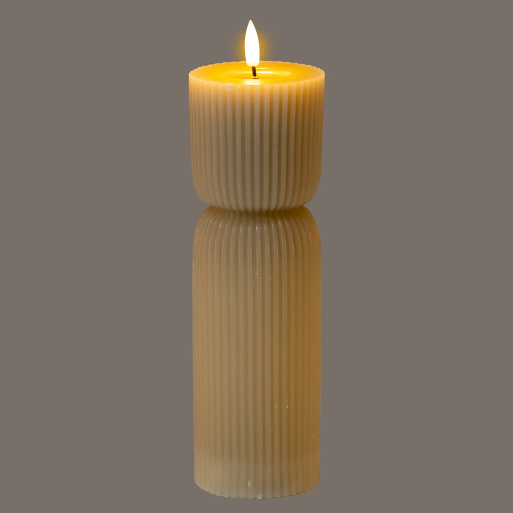 Luxe Collection Natural Glow 2.75x10 Stone Carved LED Candle – alternate view 2