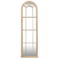Washed Wood Tall Arched Window Mirror
