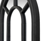 Black Wood Tall Arched Window Mirror – alternate view 2