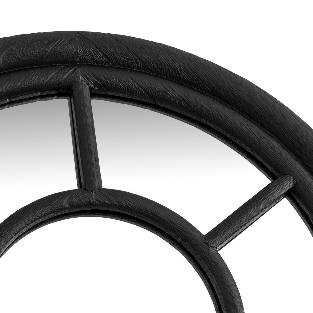 Black Wood Tall Arched Window Mirror – alternate view 3