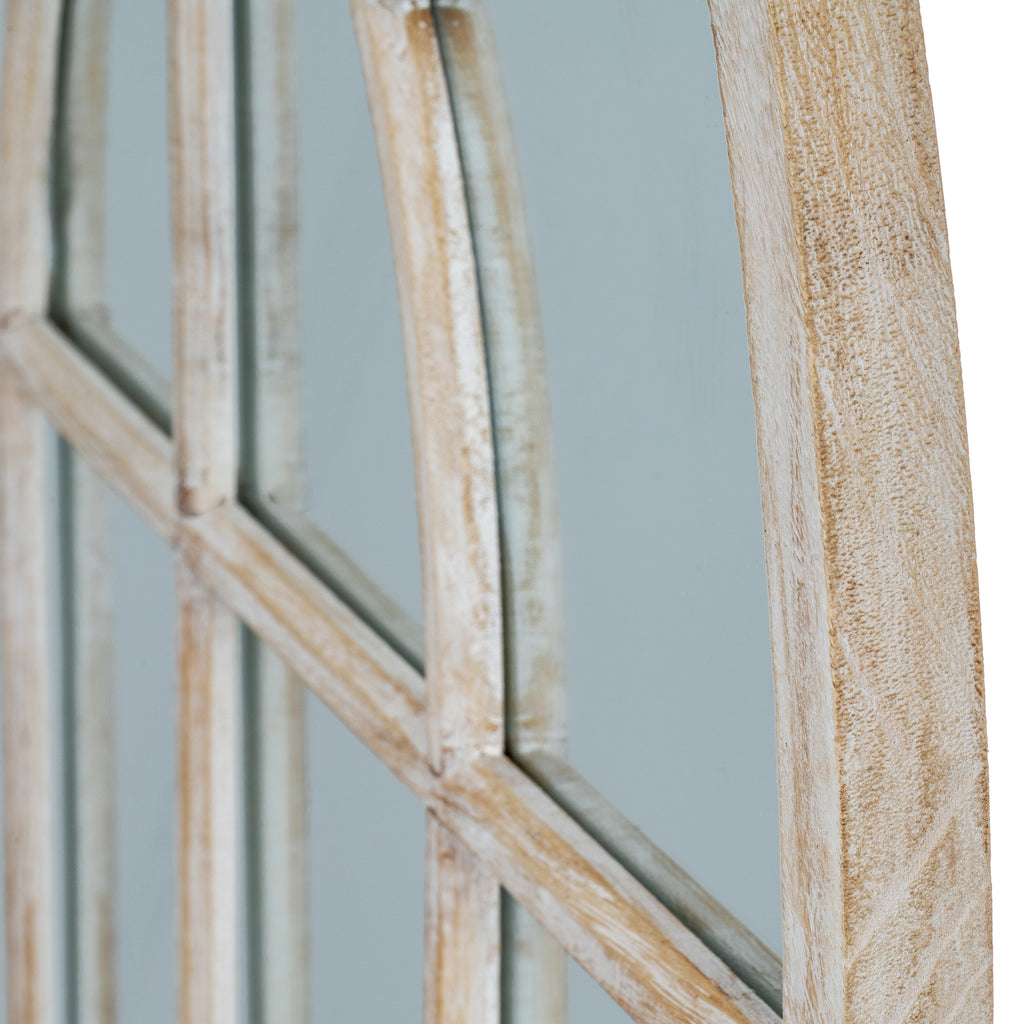 Washed Wood Arched Window Mirror – alternate view 4