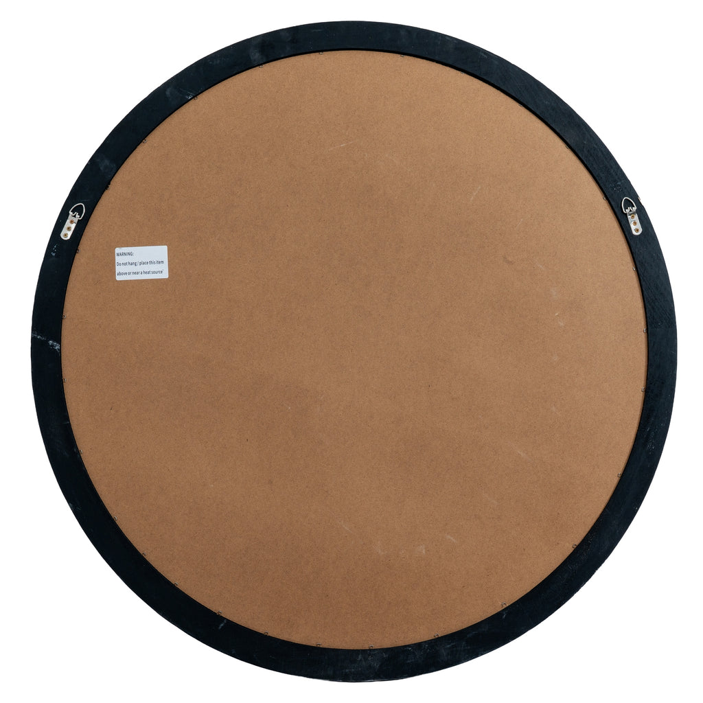 Black Wood Round Window Mirror – alternate view 4