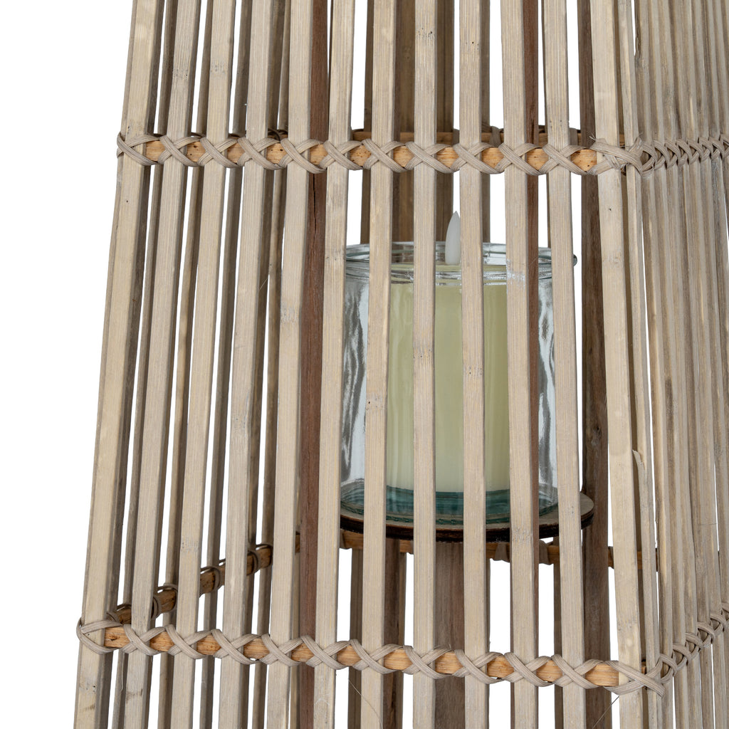 Medium Silo Wicker Lantern With Glass Holder – alternate view 5