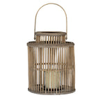 Cylinder Wicker Lantern With Glass Holder – alternate view 2