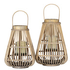 Large Peardrop Wicker Lantern With Glass Holder – alternate view 5