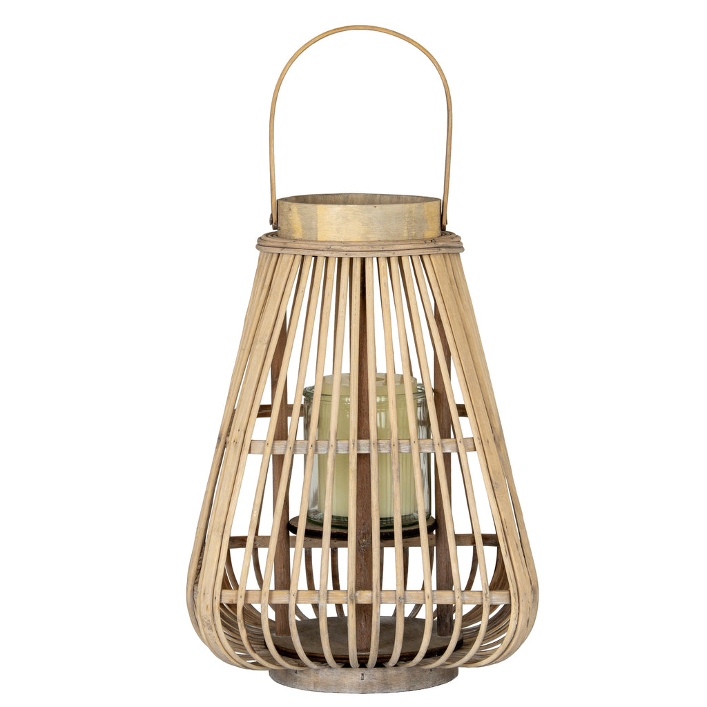 Medium Peardrop Wicker Lantern With Glass Holder – alternate view 2