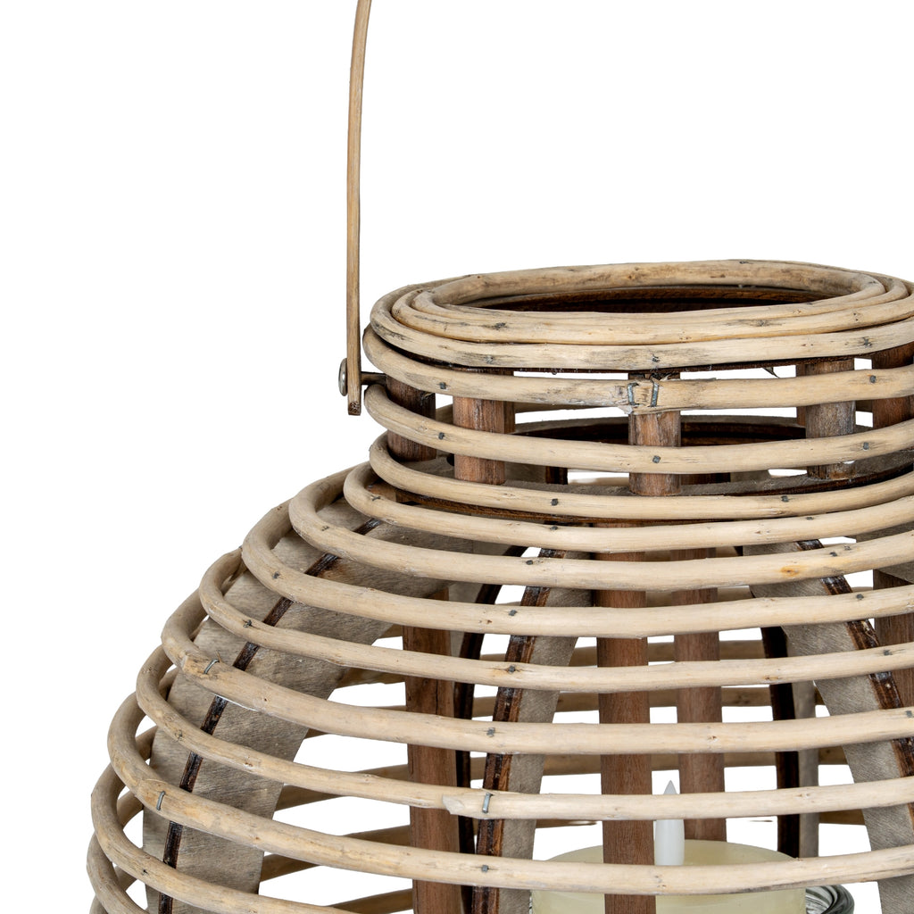 Large Round Willow Lantern With Glass Holder – alternate view 4