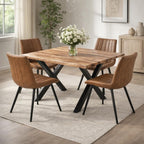 Malmo Tan Swivel Dining Chair