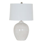 Chevronne Ceramic Table Lamp With Linen Shade – alternate view 2