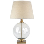 Lunel Glass Orb Table Lamp With Edged Linen Shade – alternate view 2