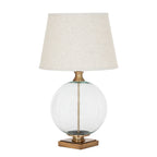 Lunel Glass Orb Table Lamp With Edged Linen Shade – alternate view 3
