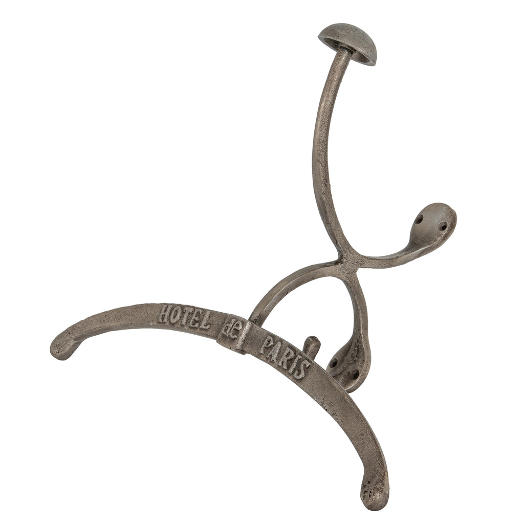 Antiqued Silver Coat Hanger With Hook – alternate view 2