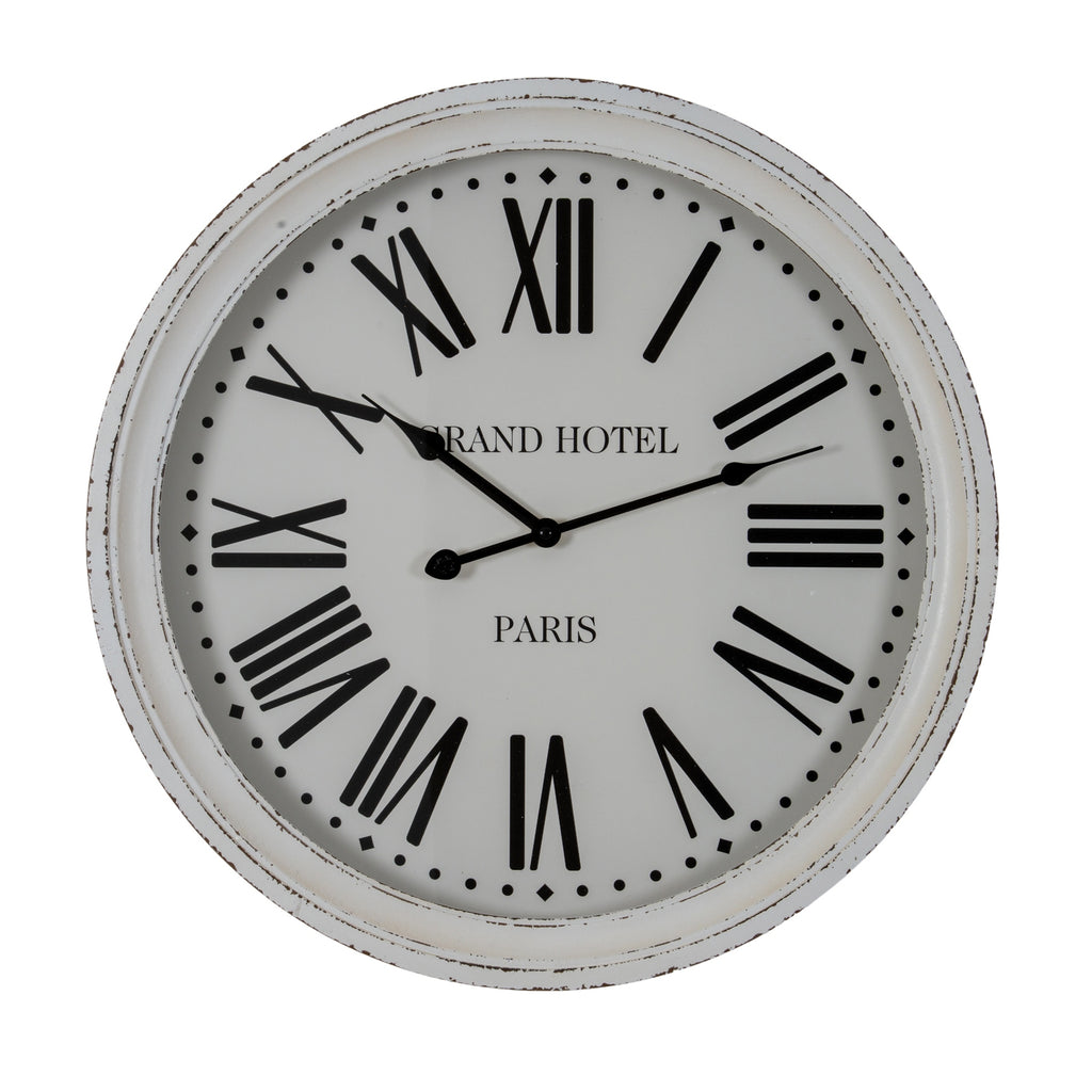 Hotel Paris White Clock With Glass