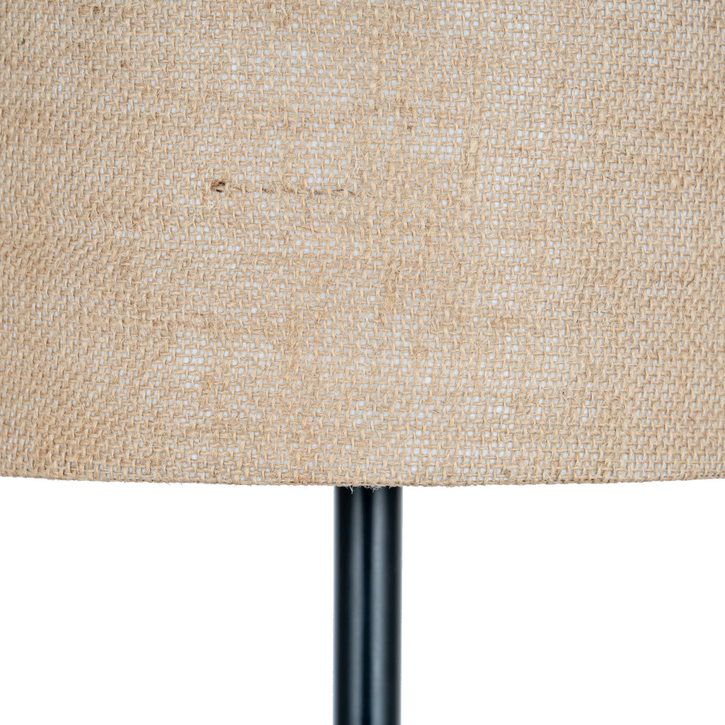 Black Cannon Table Lamp With Hessian Shade – alternate view 4