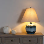 Ocean Shadows Squat Table Lamp With Linen Shade – alternate view 2