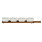 Acacia Serving Board Including Four Ceramic Serving Bowls – alternate view 2