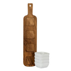 Acacia Serving Board Including Four Ceramic Serving Bowls – alternate view 4