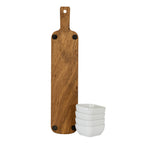 Acacia Serving Board Including Four Ceramic Serving Bowls – alternate view 5