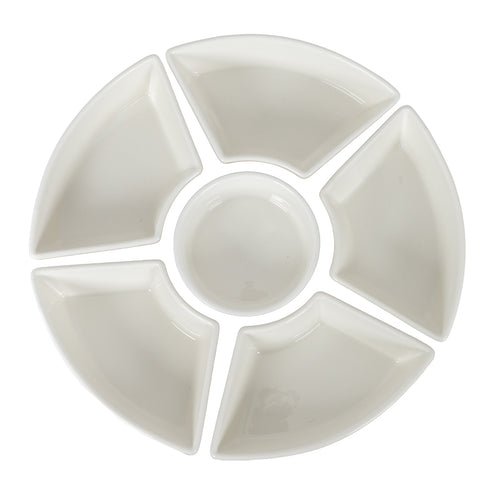 Acacia Lazy Susan Including Ceramic Serving Bowls – alternate view 2