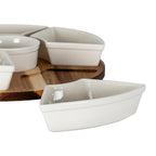 Acacia Lazy Susan Including Ceramic Serving Bowls – alternate view 4