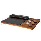 Acacia Cheese Board Set With Black Bowl, Slate And Cutlery – alternate view 2
